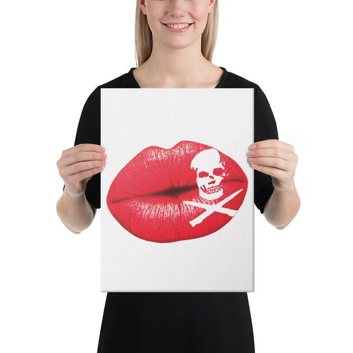 Deadly Kiss Lips (Red Lips) - Canvas