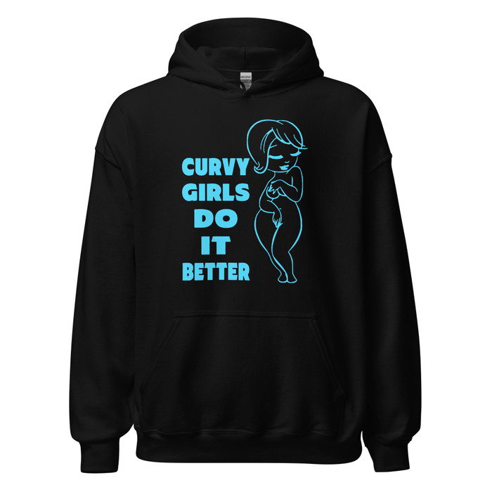Unisex Curvy Girls Do It Better - Hoodie (Blue Print)