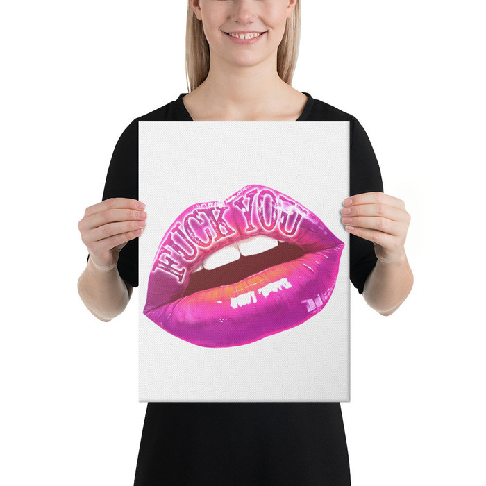 Fuck You (Pink Lips) - Canvas