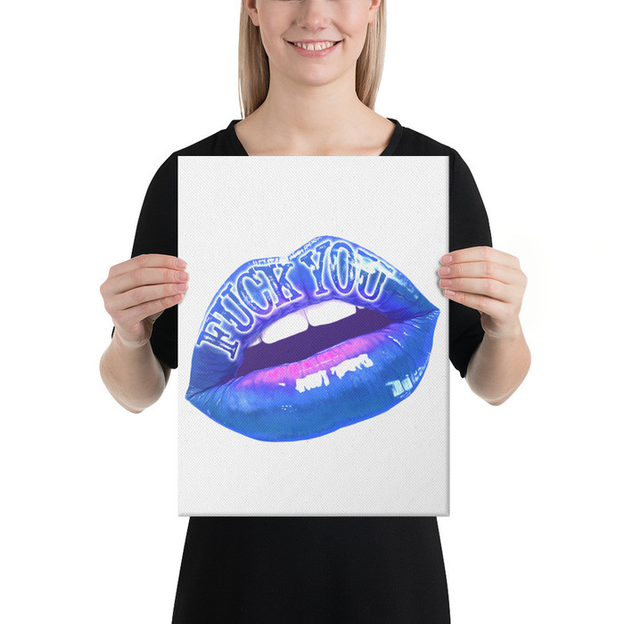Fuck You (Blue Lips) - Canvas