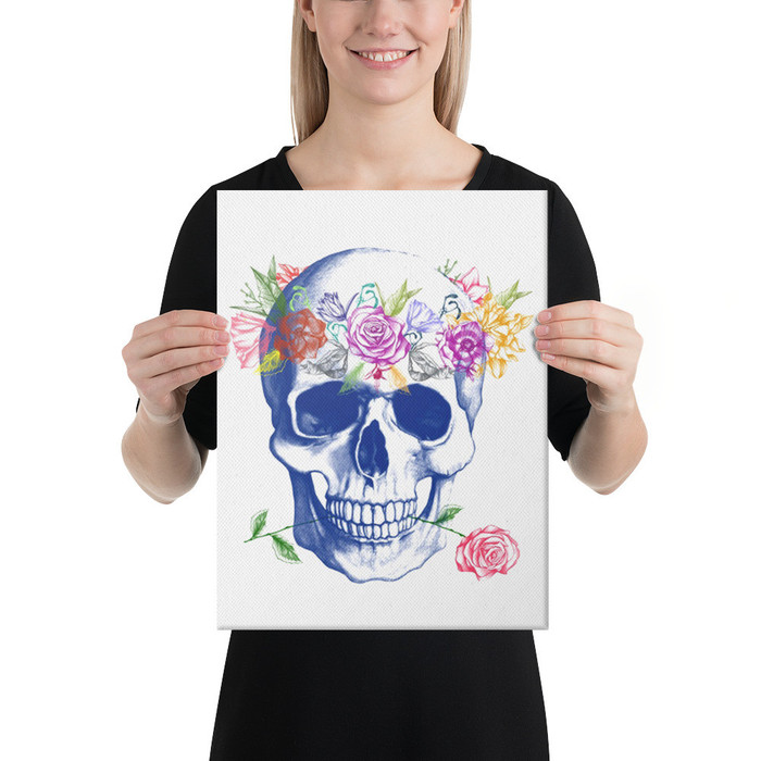Colored Skull Print - Canvas