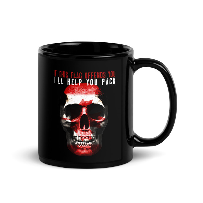 If This Flag Offends You I'll Help You Pack (Canada) - Black Glossy Mug