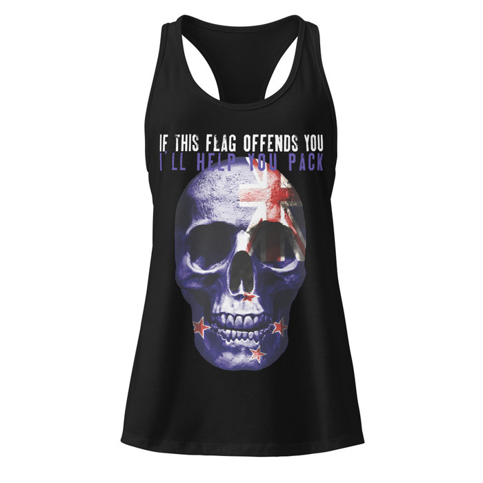 Women’s If This Flag Offends You I'll Help You Pack (New Zealand) - Black Tank Top
