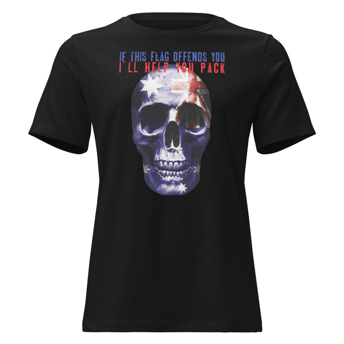 Women's If This Flag Offends You I'll Help You Pack (Australia) - Black Shirt