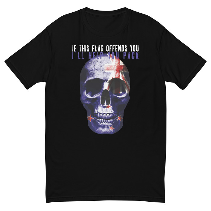 Men's If This Flag Offends You I'll Help You Pack (New Zealand) - Black Shirt