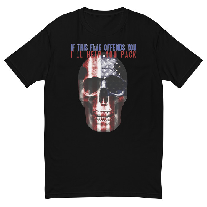 Men's If This Flag Offends You I'll Help You Pack (United States) - Black Shirt