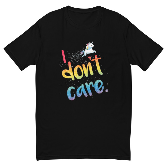Men's I Don'T Care (Unicorn) - Black Shirt