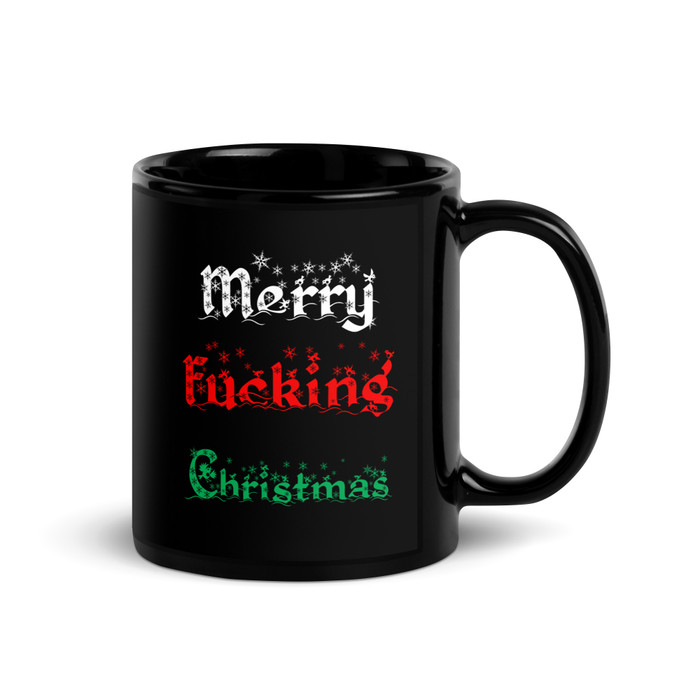 Merry Fucking Christmas (V1) - Black Glossy Mug