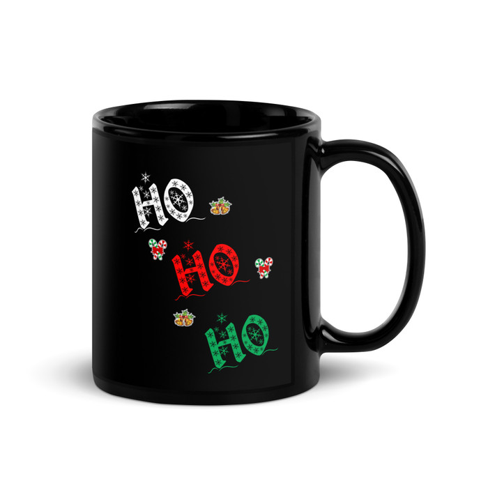 Ho! Ho! Ho! - Black Glossy Mug