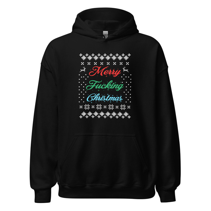 Unisex Merry Fucking Christmas - Black Hoodie