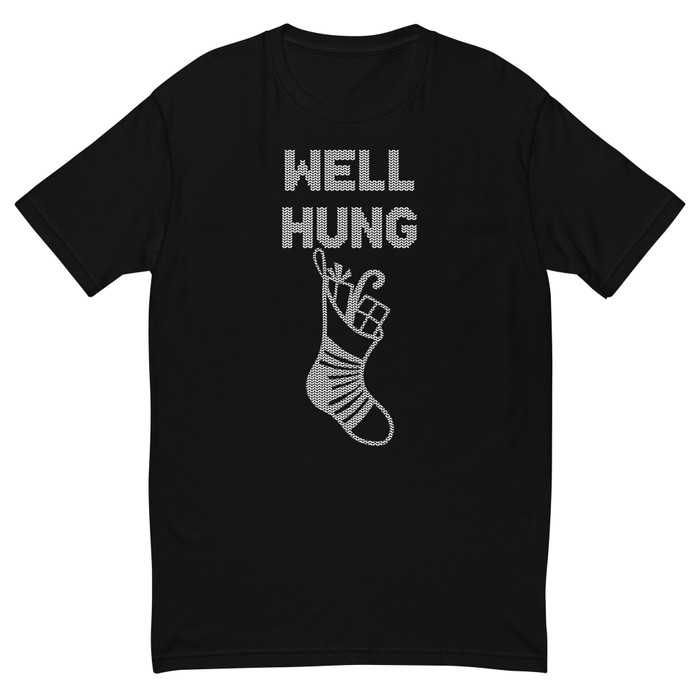 Men's Well Hung - Shirt (White Print)