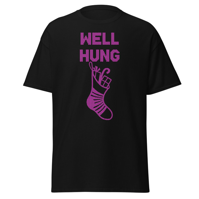 Unisex Well Hung - Shirt (Pink Print)