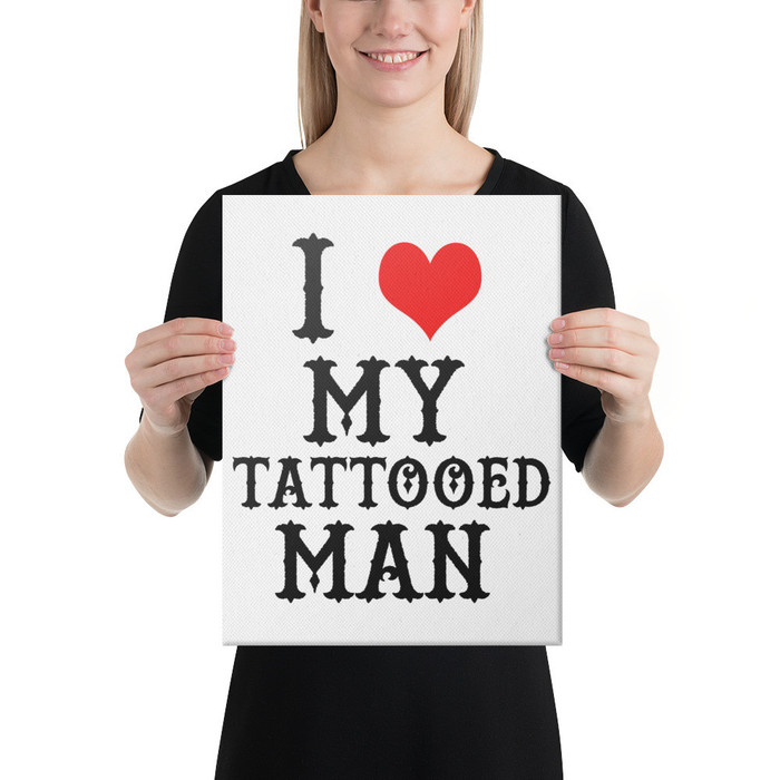 I Heart My Tattooed Man - Canvas (Black Print)