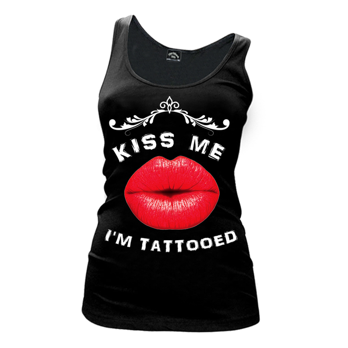 Women's Kiss Me I Am Tattooed - Tank Top