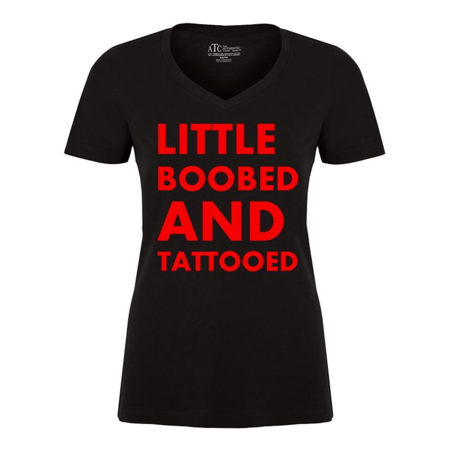 Women's Little Boobed And Tattooed - Tshirt