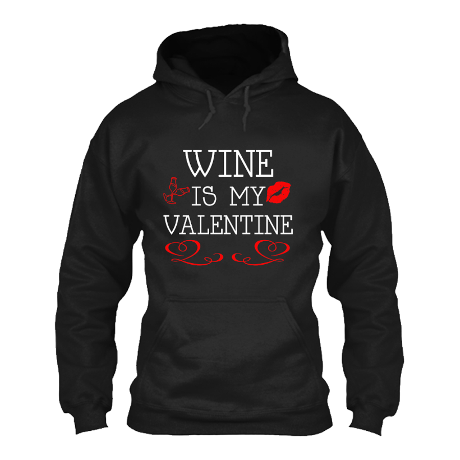 Men's Wine Is My Valentine - Hoodie