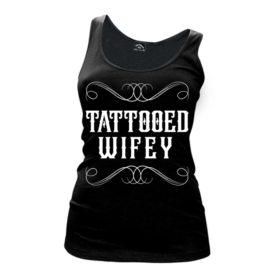 Women's Tattooed Wifey-V1 - Tank Top