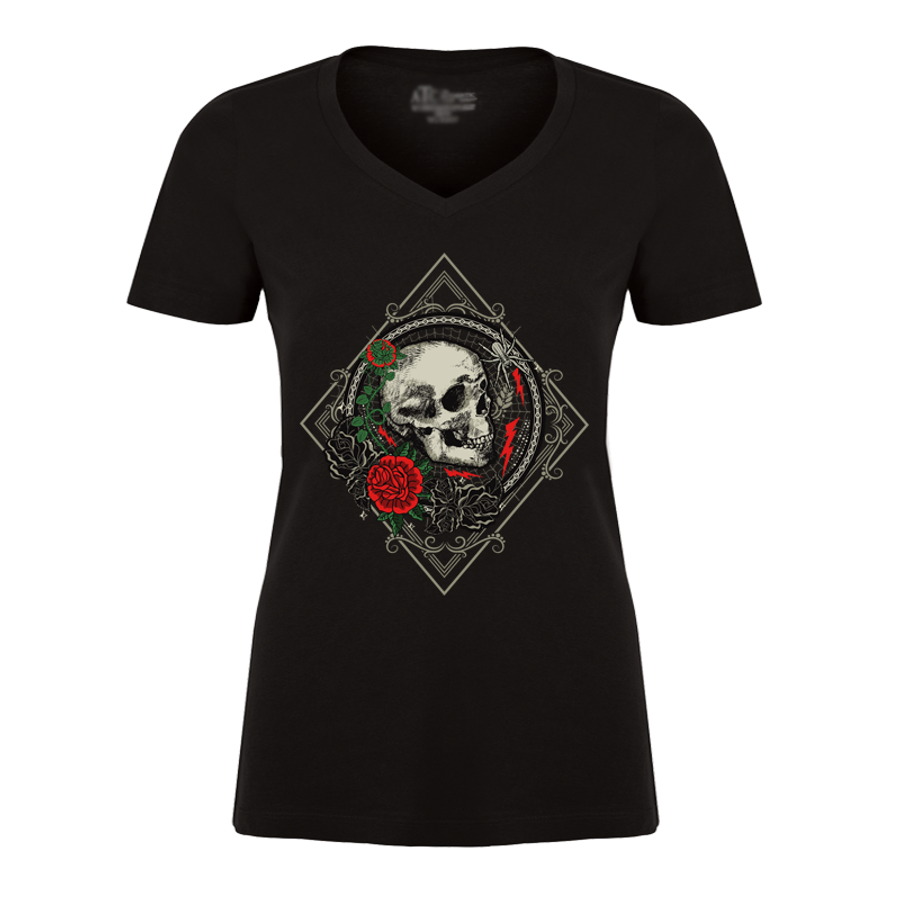 Women's Skull & Rose - Tshirt