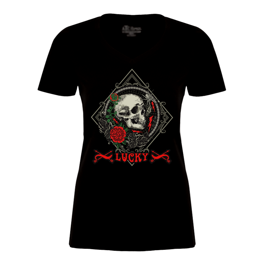 Women's Skull & Rose - Lucky - Tshirt