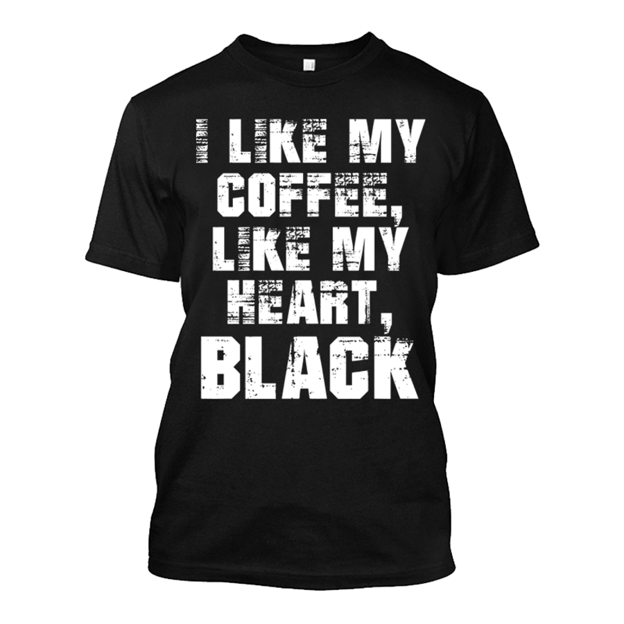 Men's I Like My Coffee Like My Heart Black - Tshirt