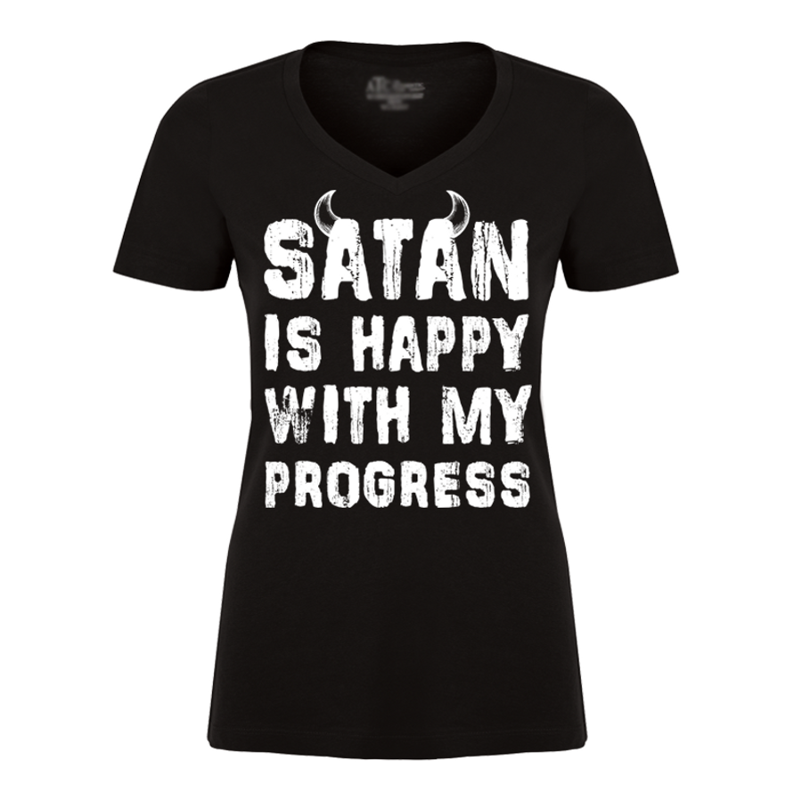 Women's Satan As Happy With My Progress - Tshirt