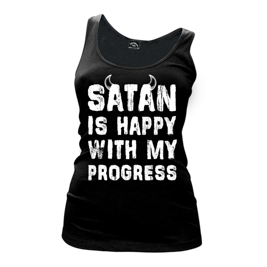 Women's Satan As Happy With My Progress - Tank Top