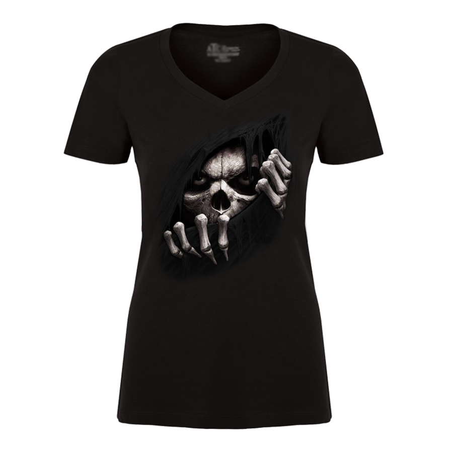 Women's Devil Sneaking Out From Shirt - Tshirt
