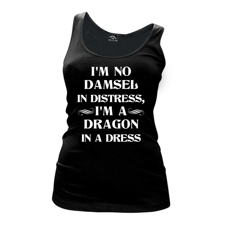 Women's I'm No Damsel In Distress I'm A Dragon In A Dress - Tank Top