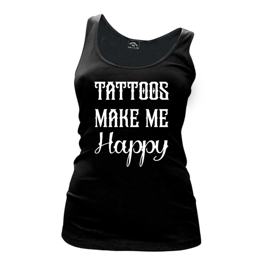 Women's Tattoos Make Me Happy V1 - Tank Top