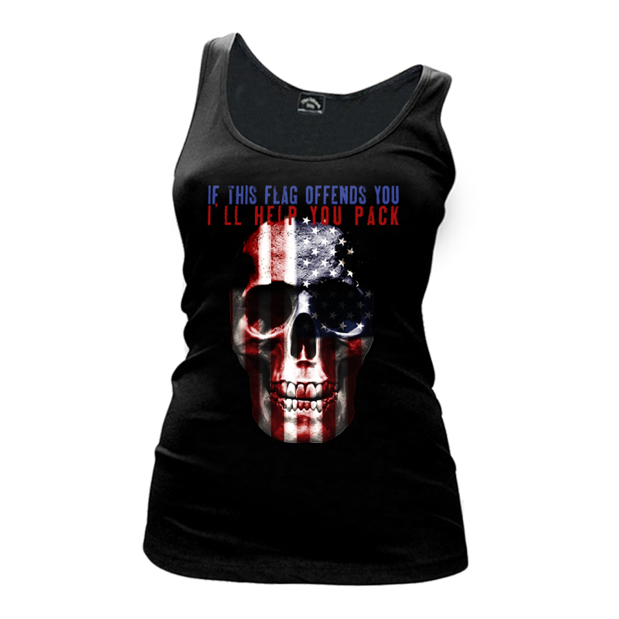 Women's If This Flag Offends You I'll Help You Pack (United States) - Tank Top