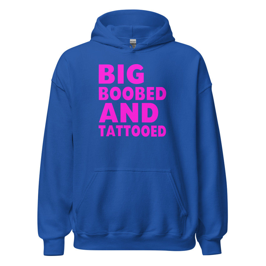 Unisex Big Boobed And Tattooed - Hoodie (Pink Print)