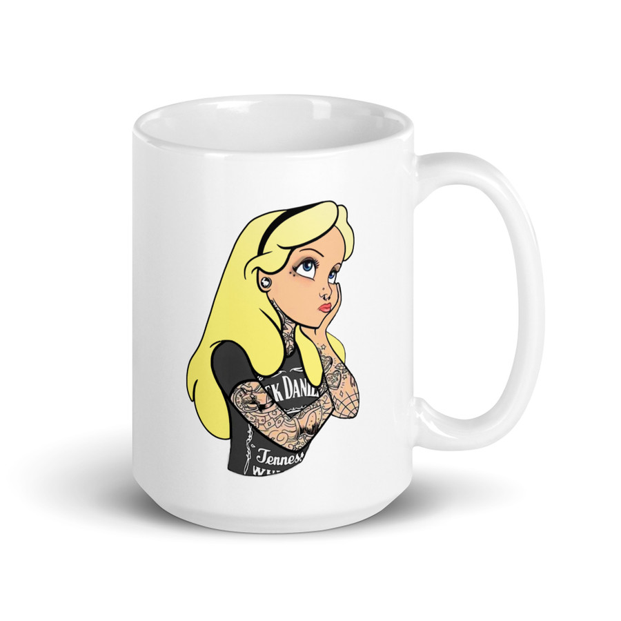 Disney Tattooed Characters - White Glossy Mug