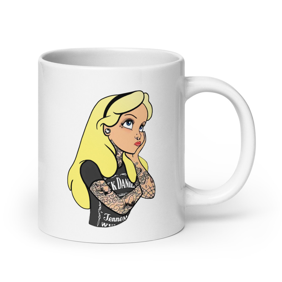 Disney Tattooed Characters - White Glossy Mug