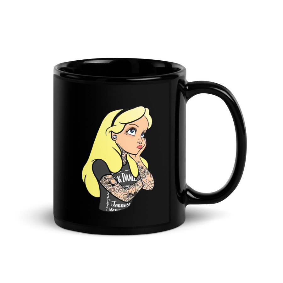 Disney Tattooed Characters - Black Glossy Mug