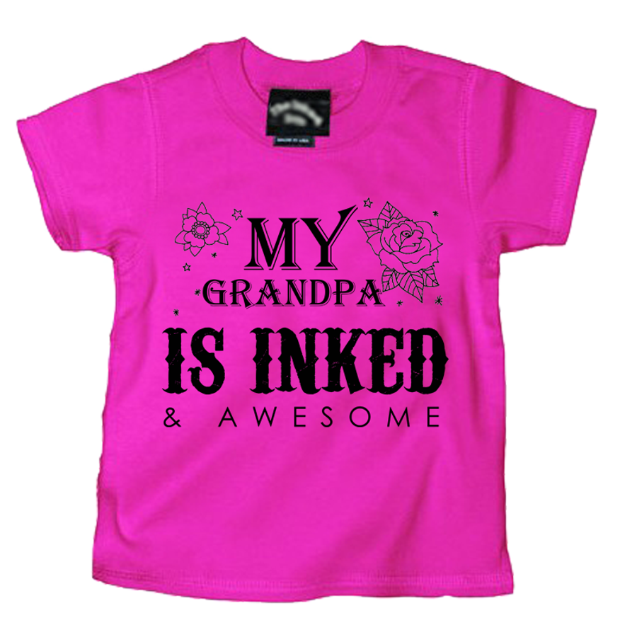 Kids My Grandpa Is Inked & Awesome - Tshirt