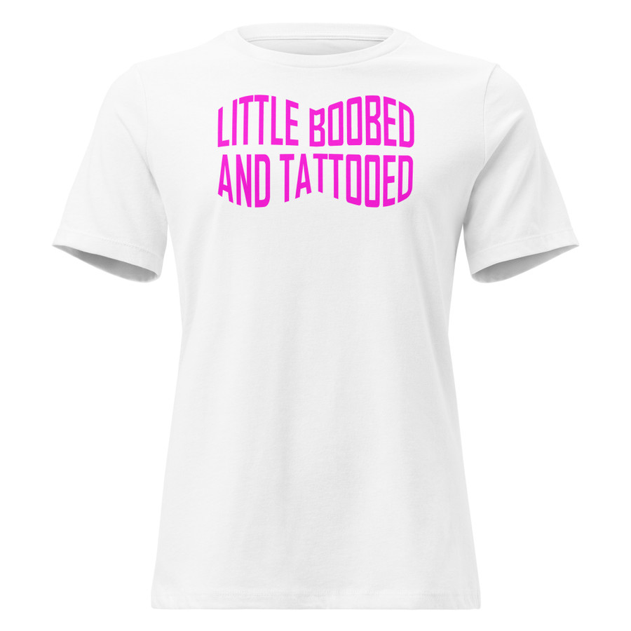 Women's Little Boobed And Tattooed (New) - Shirt (Pink Print)