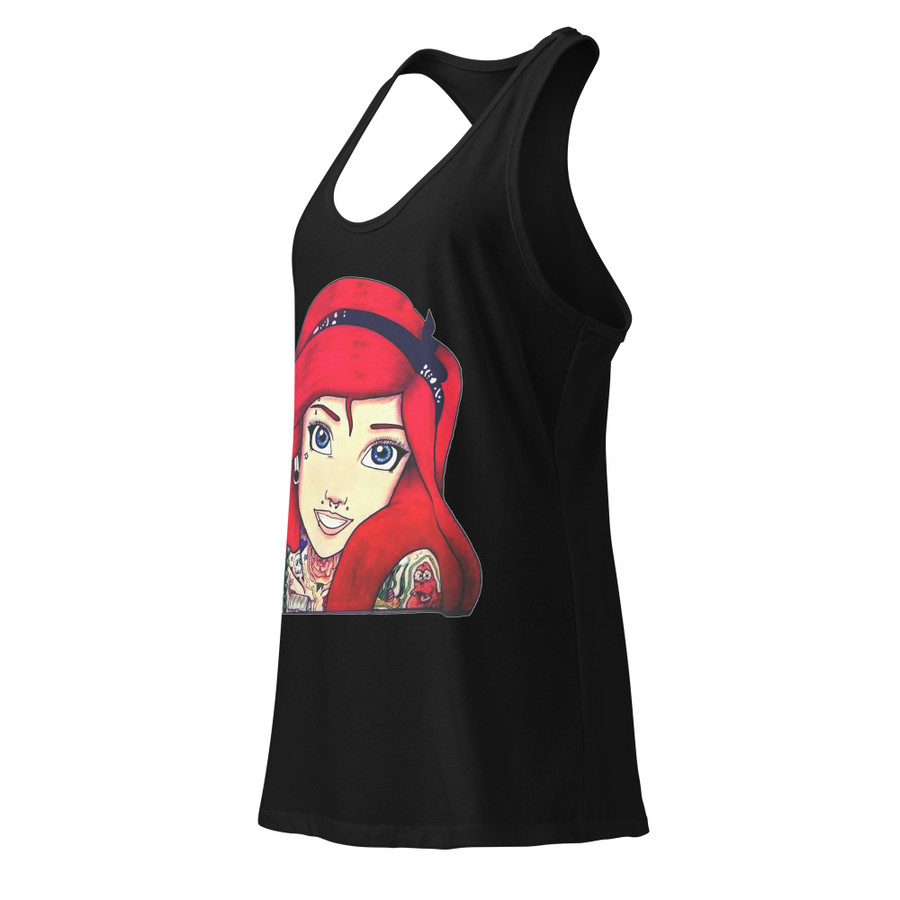 Women’s Tattooed Ariel2 (Disney) - Black Tank Top