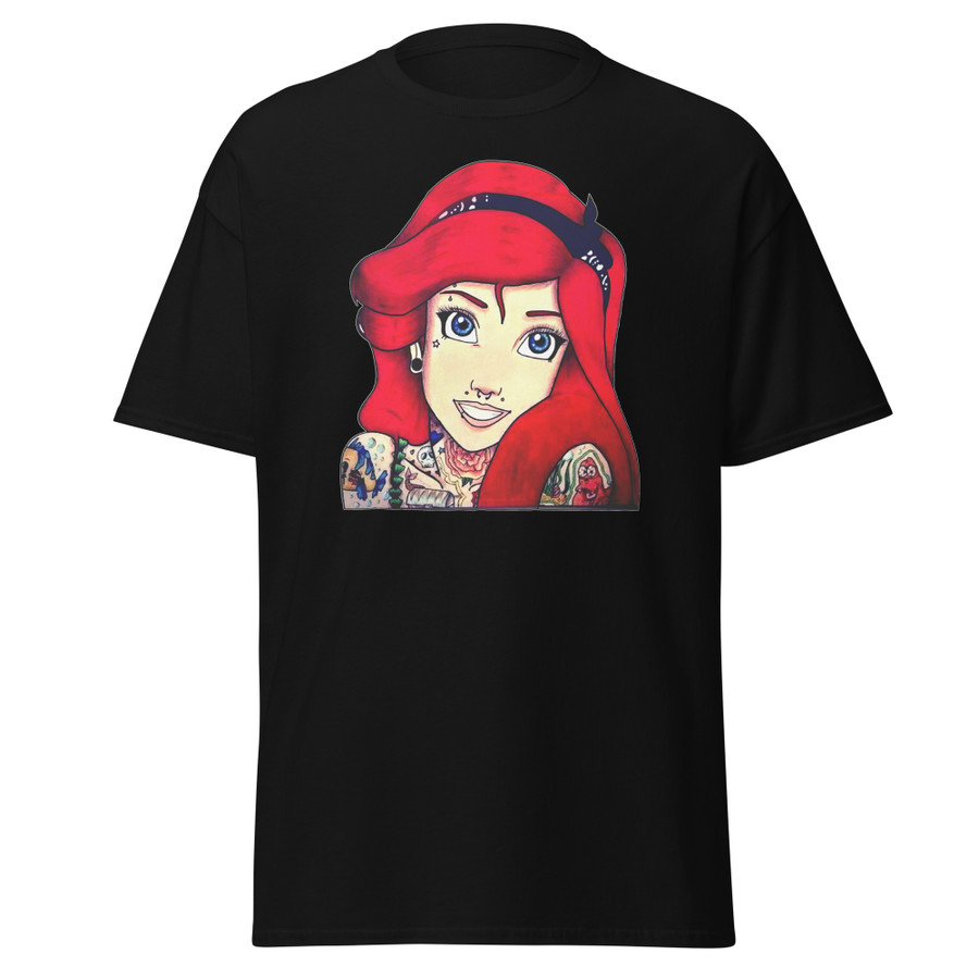 Unisex Tattooed Ariel2 (Disney) - Black Shirt