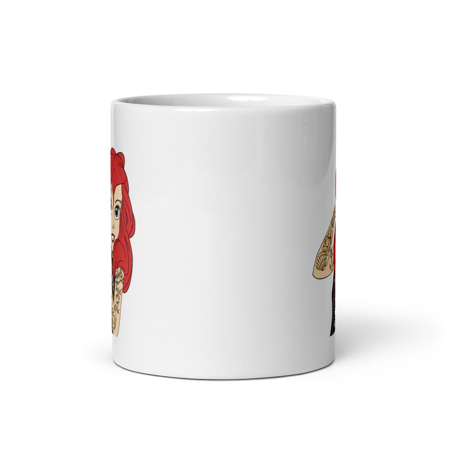 Tattooed Ariel (Disney) - White Glossy Mug