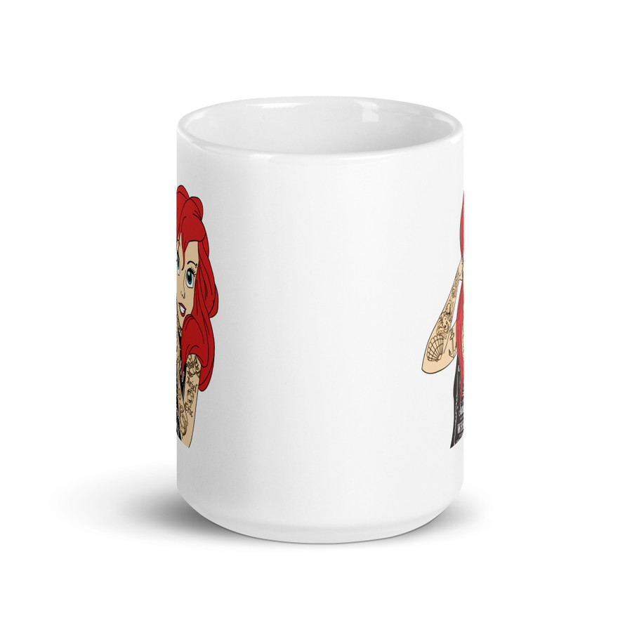 Tattooed Ariel (Disney) - White Glossy Mug