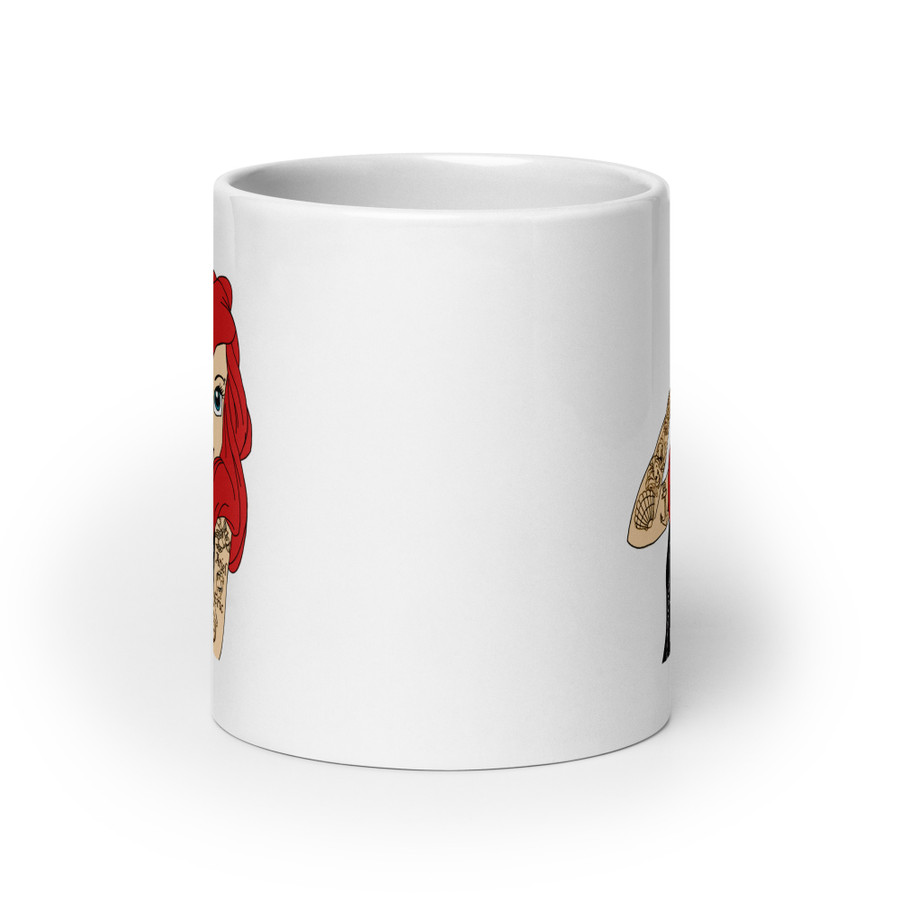 Tattooed Ariel (Disney) - White Glossy Mug