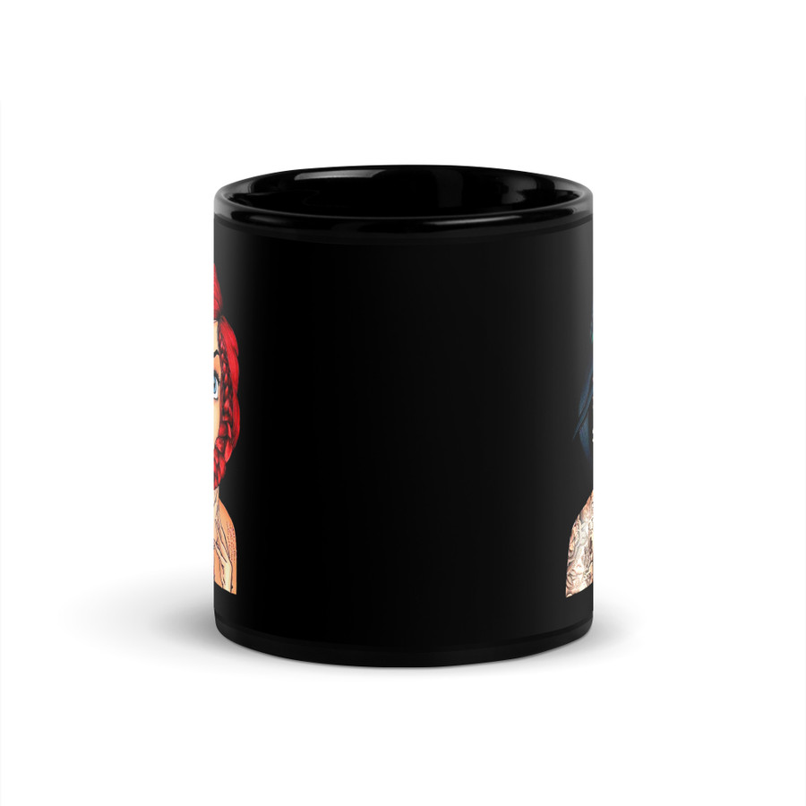 Princess Jasmine And Ariel Disney Tattooed Characters - Black Glossy Mug