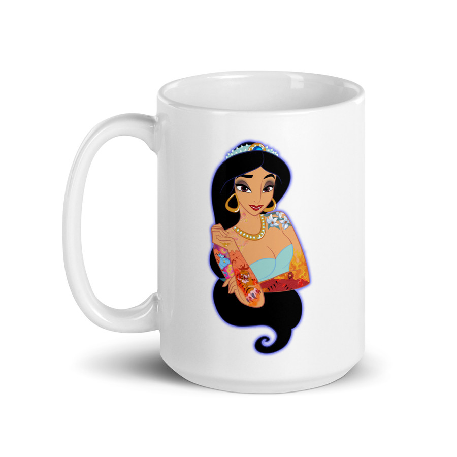 Princess Jasmine Disney Tattooed Characters - White Glossy Mug