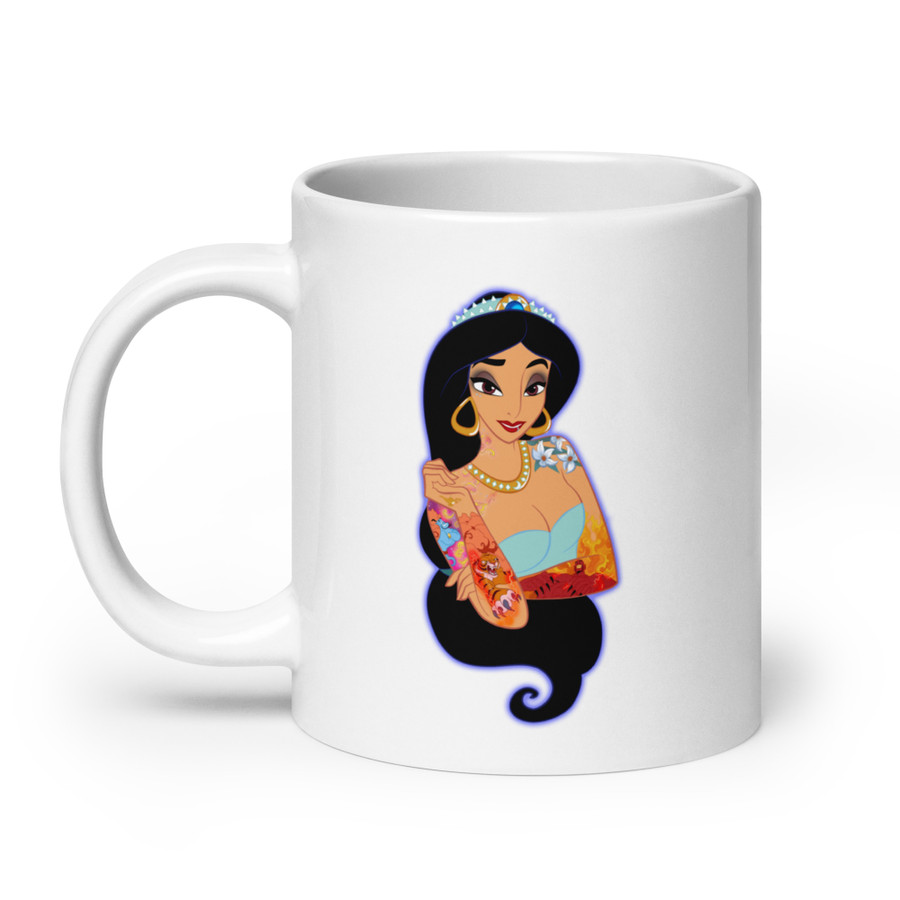 Princess Jasmine Disney Tattooed Characters - White Glossy Mug