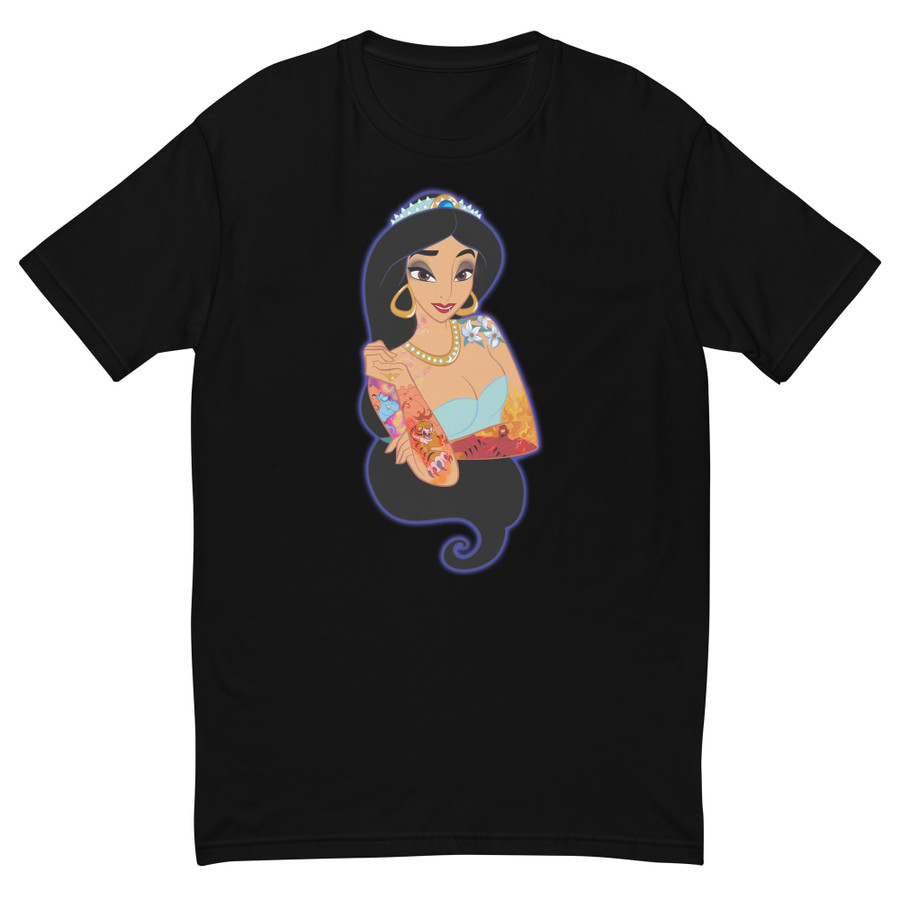 Men's Princess Jasmine Disney Tattooed Characters - Black Shirt
