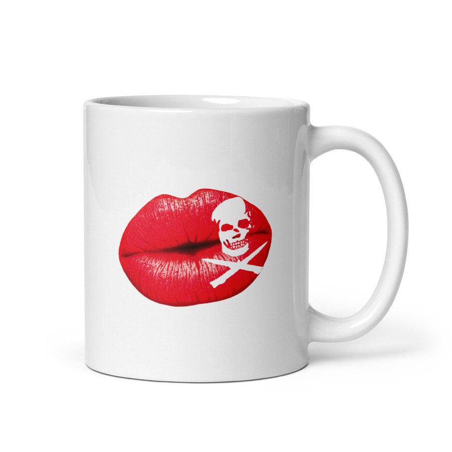 Deadly Kiss Lips (Red Lips) - White Glossy Mug
