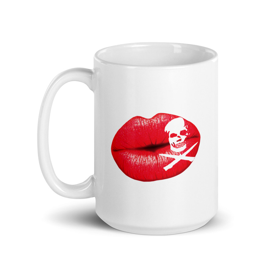 Deadly Kiss Lips (Red Lips) - White Glossy Mug