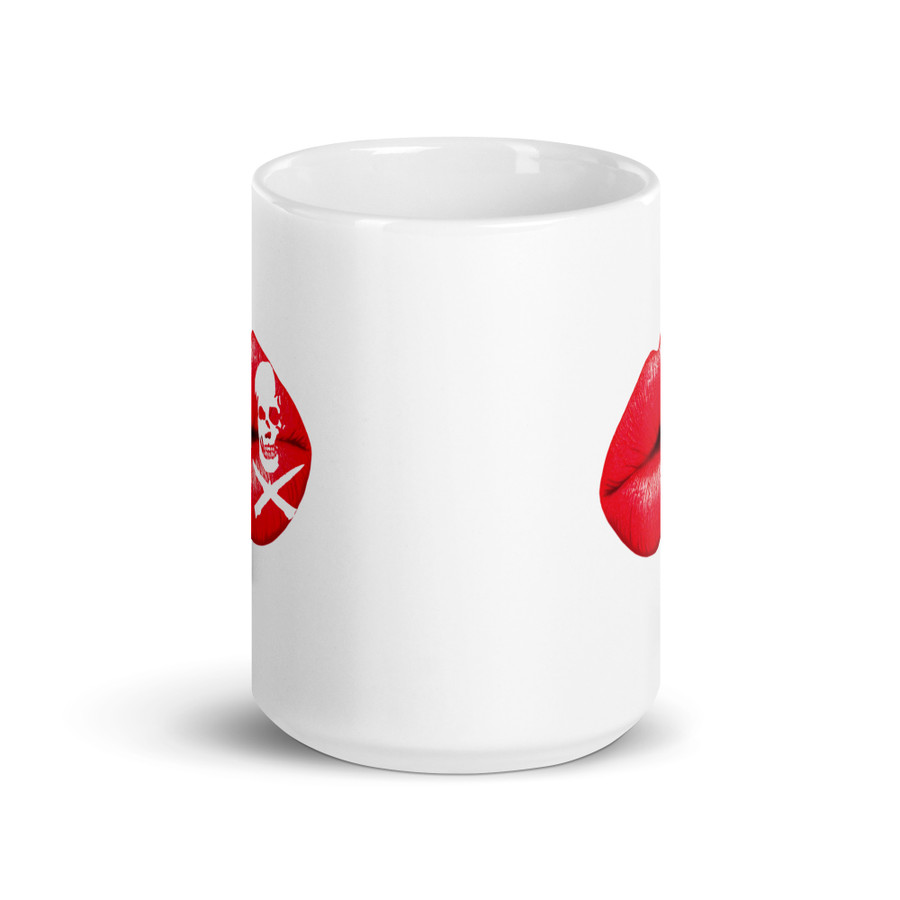 Deadly Kiss Lips (Red Lips) - White Glossy Mug