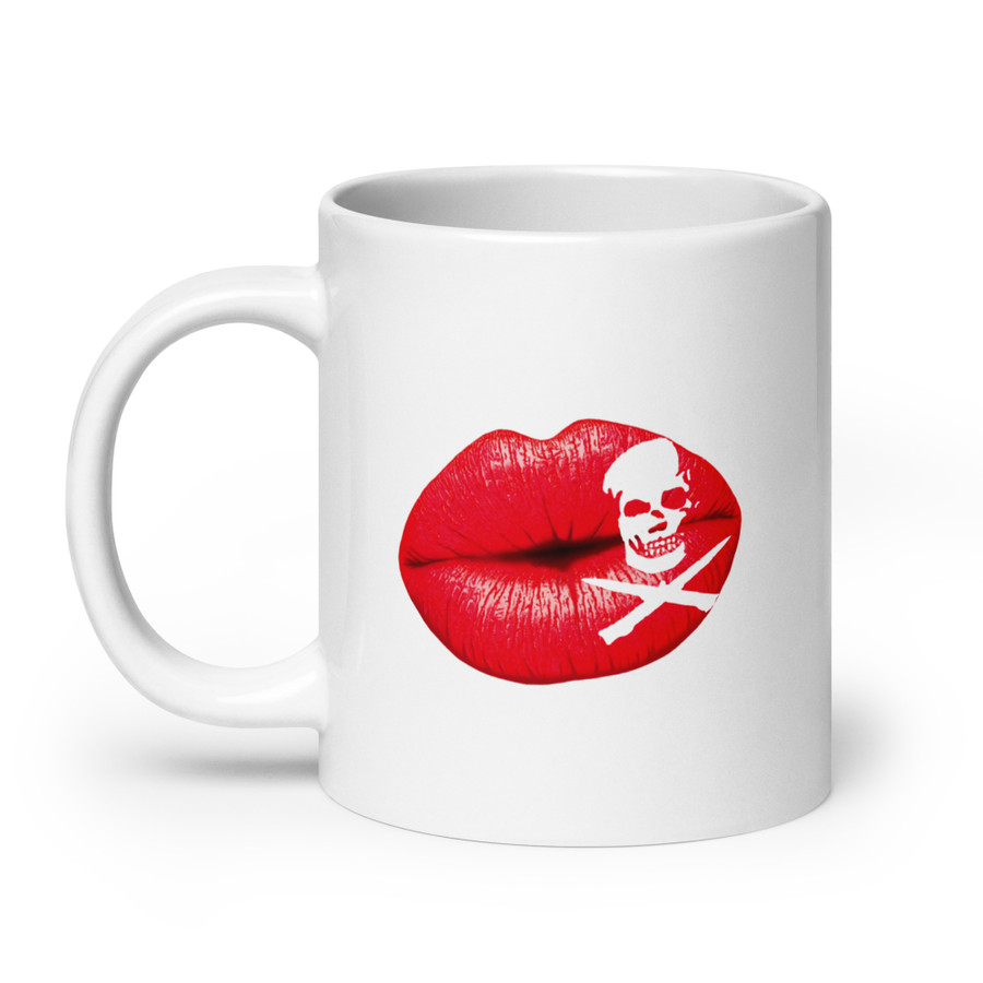 Deadly Kiss Lips (Red Lips) - White Glossy Mug