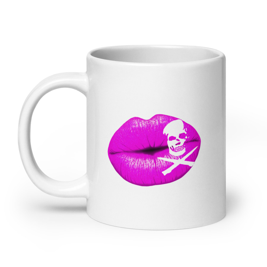 Deadly Kiss Lips (Pink Lips) - White Glossy Mug